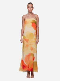 Abbie Strapless Maxi Dress - Marigold
