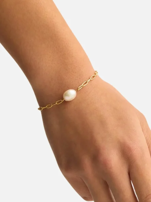 Breathe Pearl Bracelet - 18k Gold