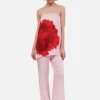 Emilia Thin Elastic Waist Slim Pants - Pink Floral