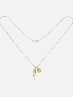 Flowering Vine Necklace - Clear Quartz/Gold
