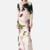 Full Sleeve Bias Dress - Phosphate