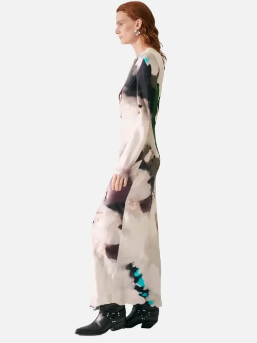 Full Sleeve Bias Dress - Phosphate