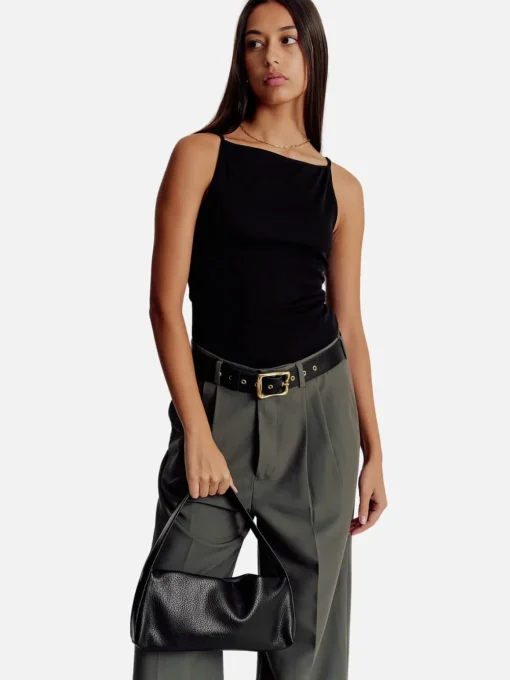Harlow Slouch Baguette Bag - Black Nappa