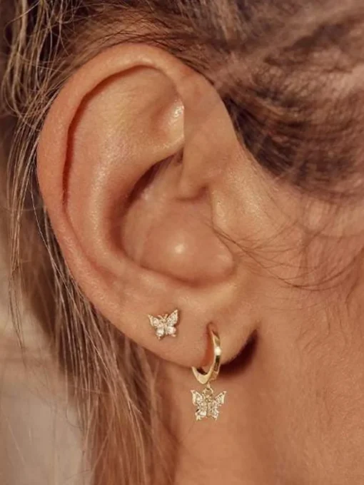 14k Gold Fly With Me Hoop - Single (Pair $390)