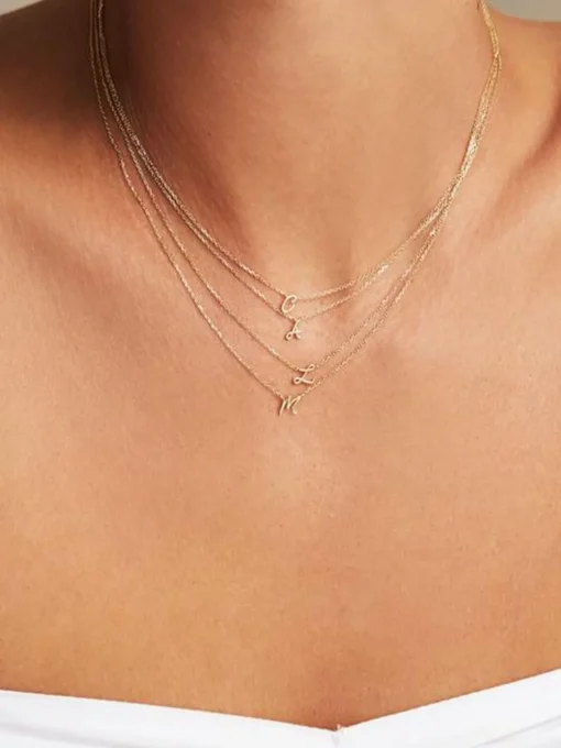 14K Gold Love Letter Necklace