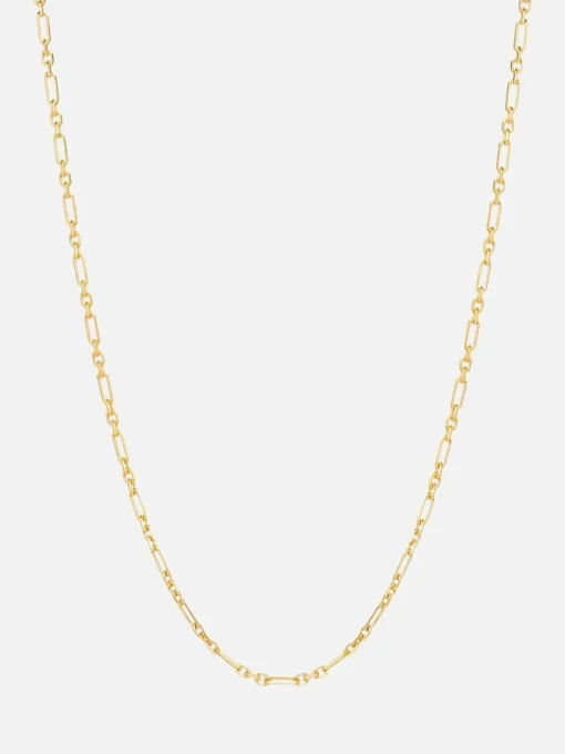 19" Mixed Link Chain Necklace - Gold