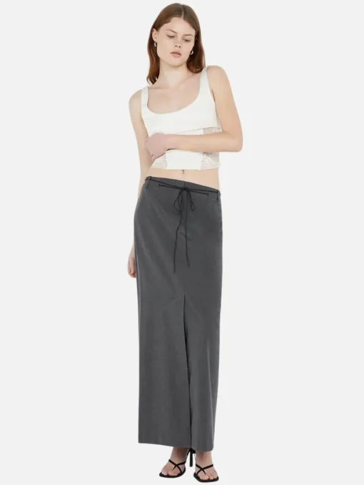 Naida Panel Skirt - Charcoal