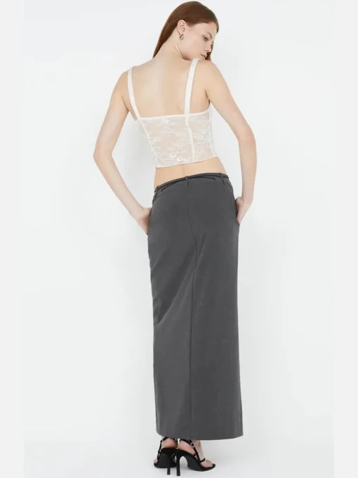 Naida Panel Skirt - Charcoal