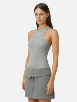 Nora Rib Tank - Grey Marle