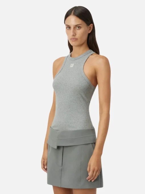 Nora Rib Tank - Grey Marle