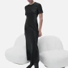 Short Sleeve Bias Dress - Black