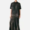 Short Sleeve Boyfriend Shirt - Smoke