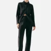 Splice Bias Cut Pants - Black