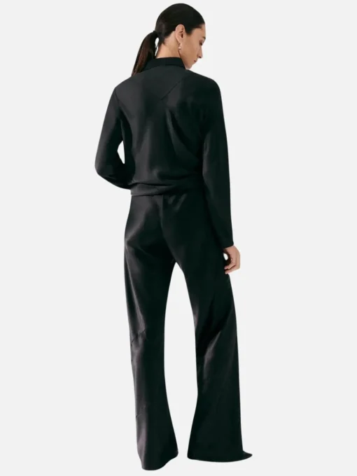 Splice Bias Cut Pants - Black