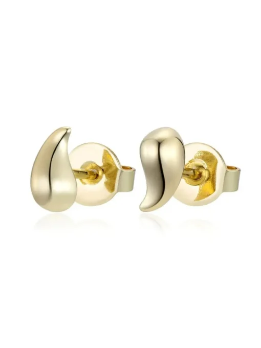 Teardrop Studs Earrings - Brass + 18K Gold Plating