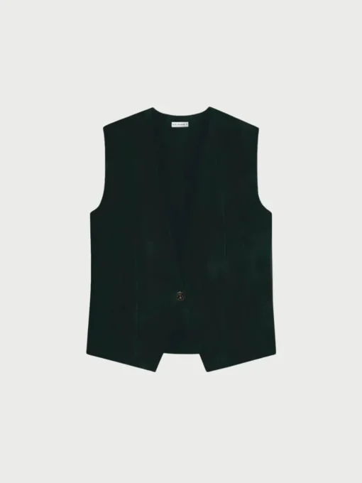 Twill Slouch Vest - Black
