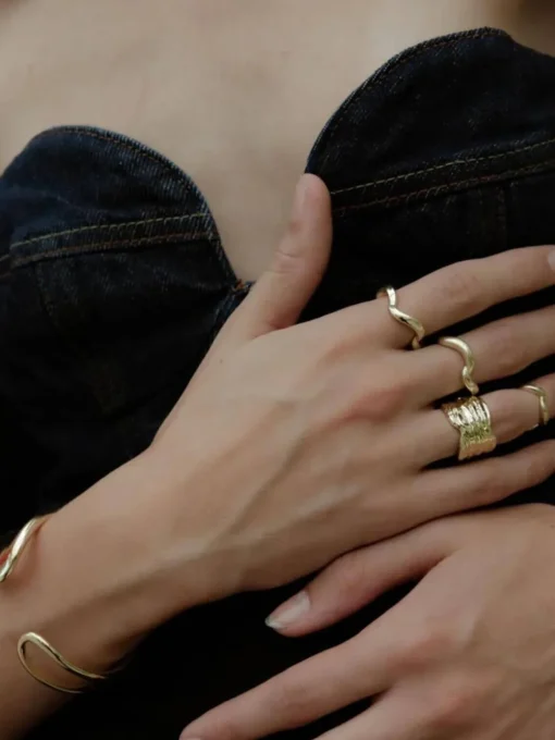 Wave Ring: Brass + 18K Gold