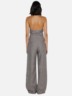 Zuri Straight Leg Pant - Taupe/Ivory Stripe